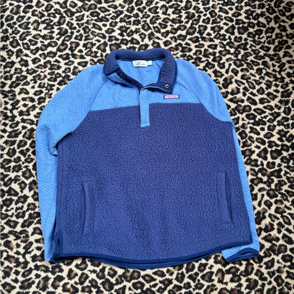 Vineyard Vines women’s mixed media Sherpa pullover